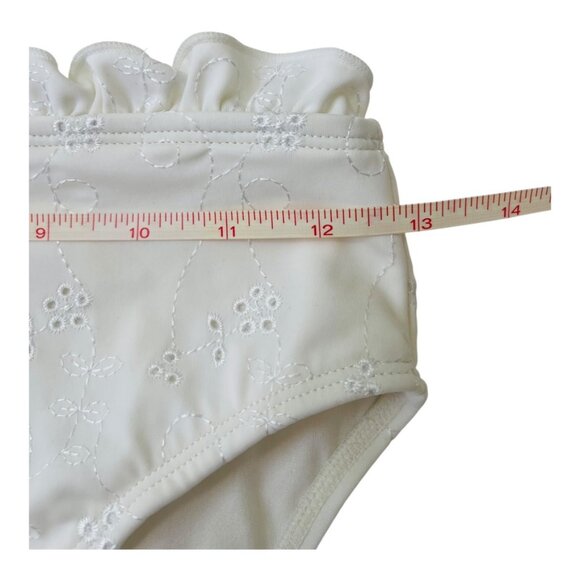 ASOS High Waist White Ruffle Embroideries Bikini Bottom Size UK 8 EU 36 US 4 NEW - Picture 4 of 8